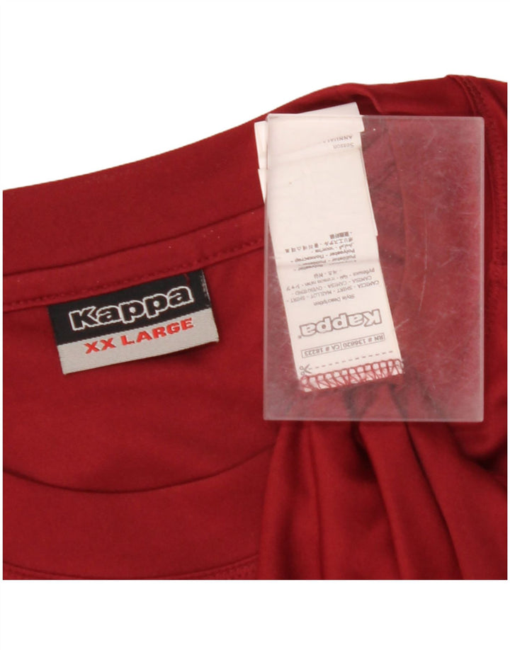 KAPPA Mens Graphic Top Manga Larga 2XL Granate Poliéster