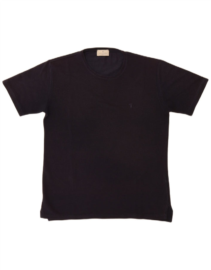 Trussardi Camiseta Mujer Top UK 44 Medio Azul Marino Poliéster