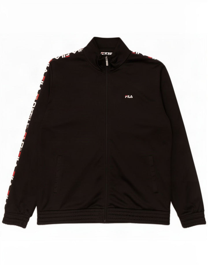 Chaqueta superior de chándal con gráfico Fila para hombre 2XL Poliéster negro