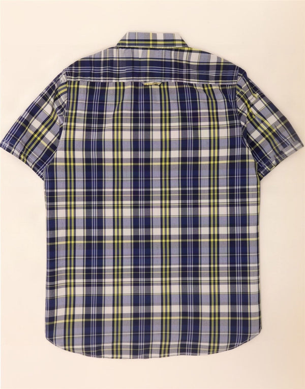 Superdry Camisa De Manga Corta De Algodón A Cuadros Azul Grande Para Hombre