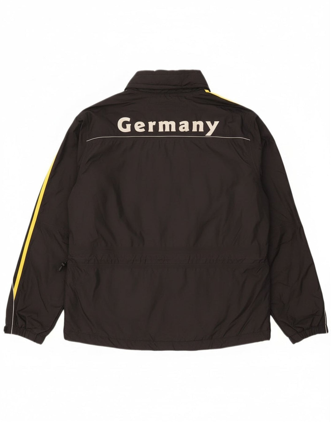 Adidas Chaqueta cortavientos con gráfico de Alemania para hombre, Reino Unido 38/40, nailon negro mediano