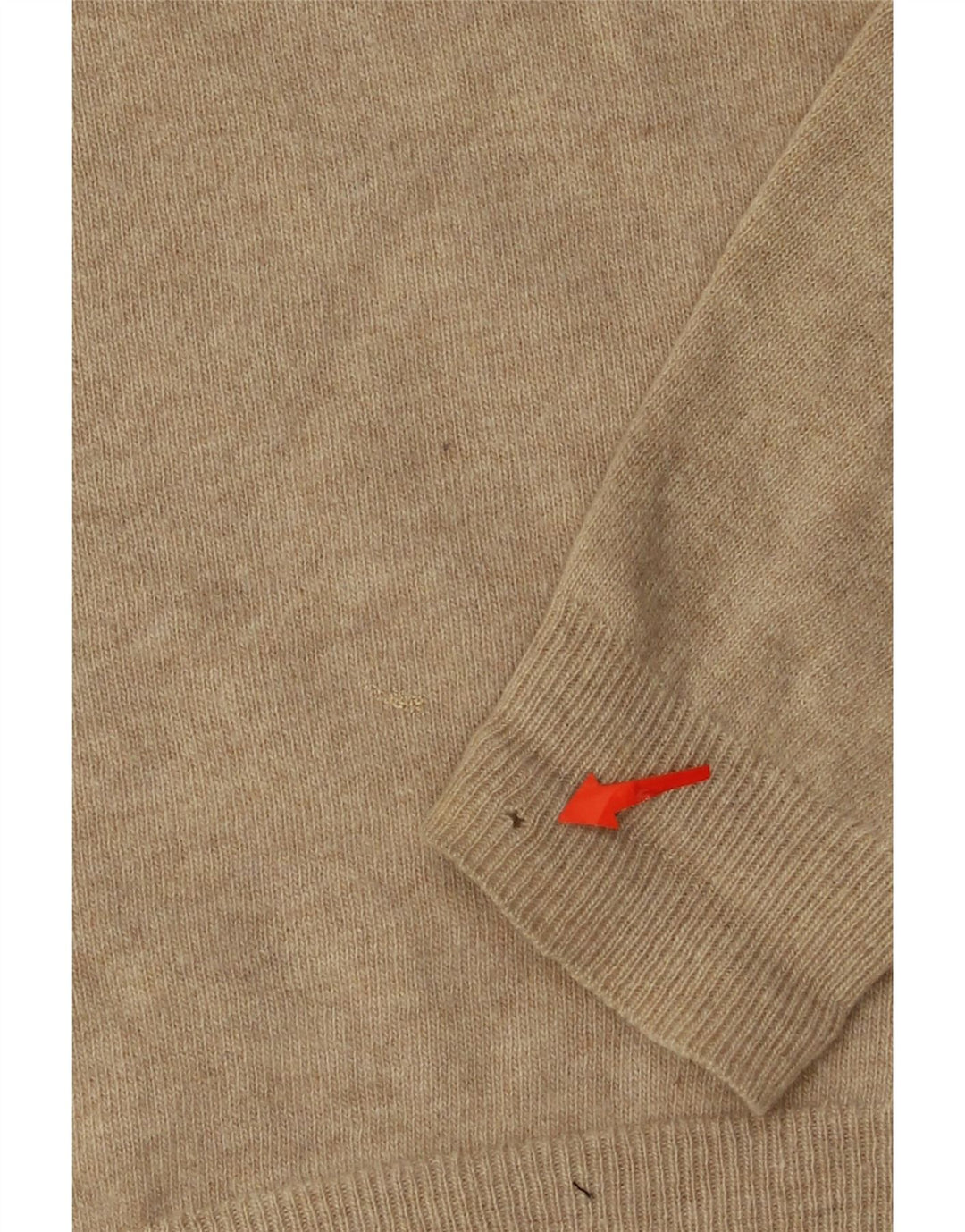 BENETTON Womens Crew Neck Jumper Sweater UK 14 Medium Beige New Wool Vintage Benetton and Second-Hand Benetton from Messina Hembry 