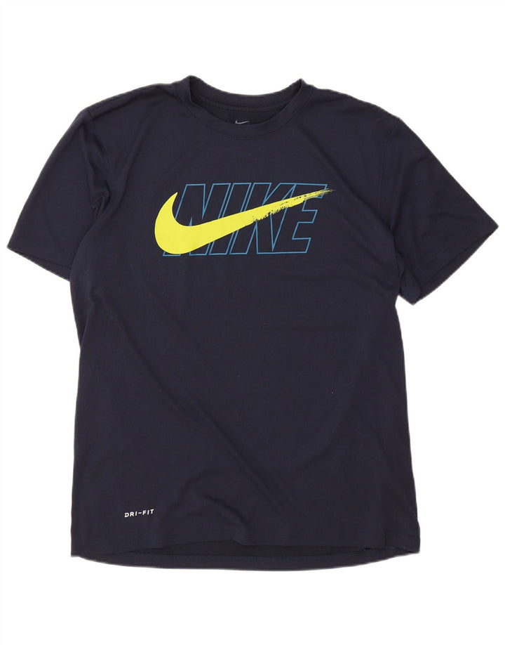 Camiseta Nike Dri Fit Graphic para hombre Top medio azul marino Poliéster