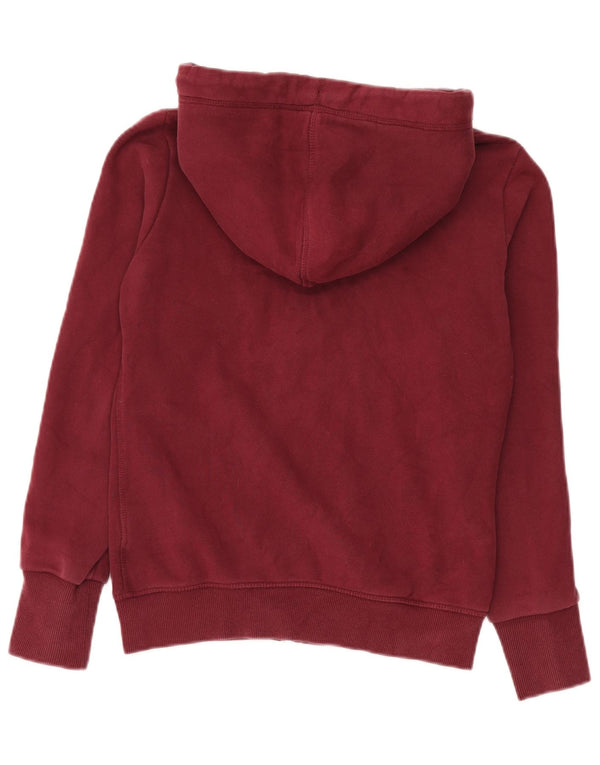 Superdry Suéter con capucha y cremallera extragrande para mujer Reino Unido 10 Small Borgoña Algodón