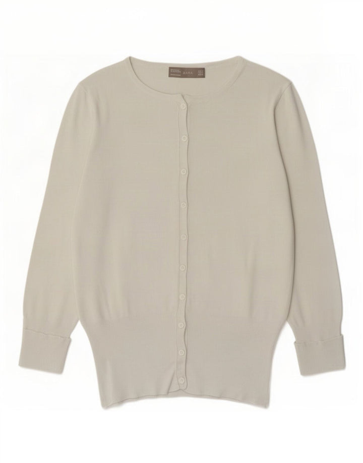 Zara - Cárdigan para mujer, talla 42, viscosa blanca mediana