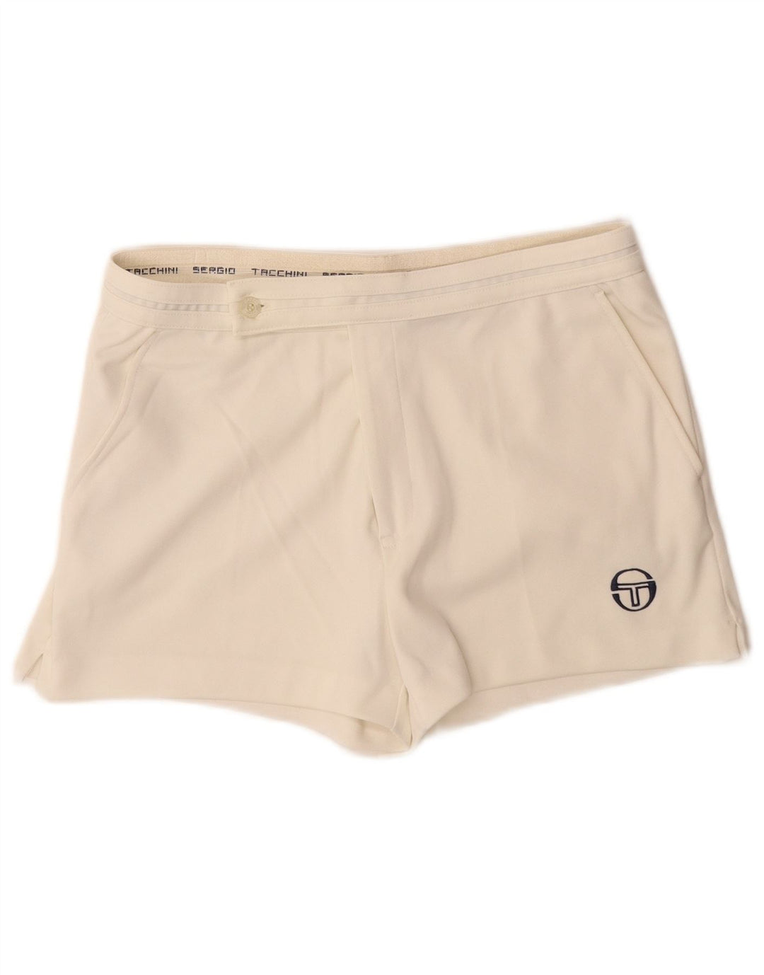 SERGIO TACCHINI Pantalones cortos chinos para hombre IT 48 Medium W30 Poliéster blanco