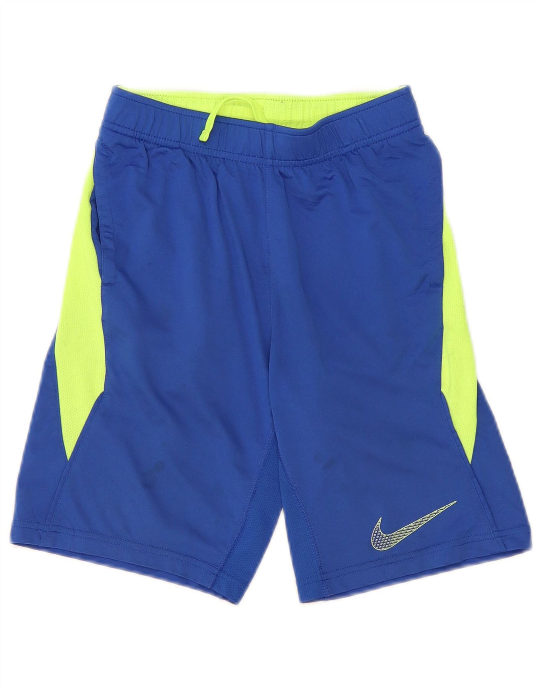 Nike Pantalones cortos deportivos Dri Fit para niños 8-9 años Pequeño azul Colorblock Poliéster