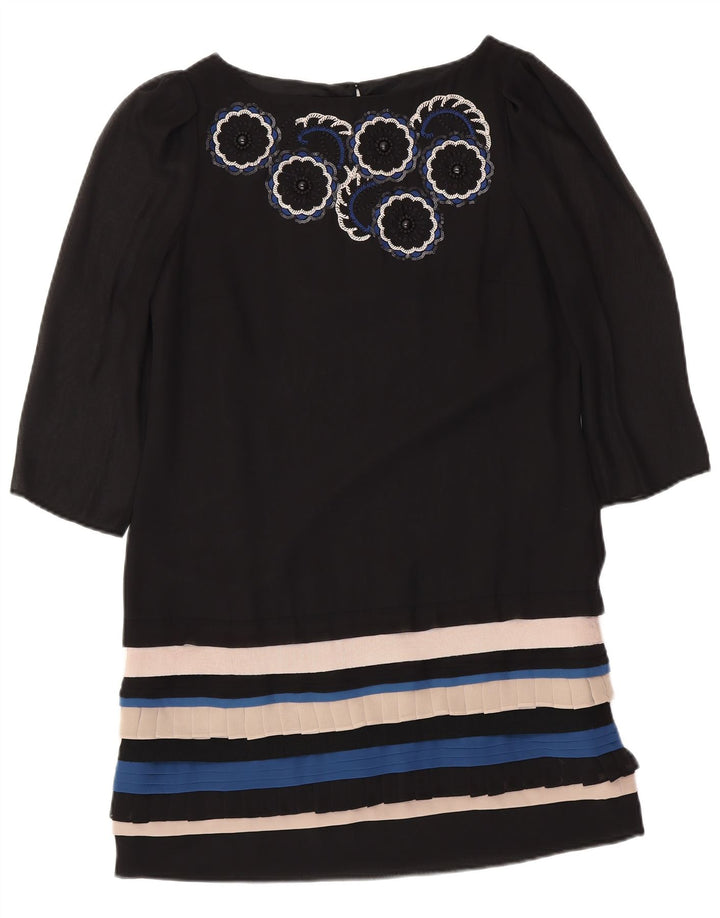 MONSOON Vestido tubo de manga 3/4 para mujer UK 42 Mediano Rayas negras