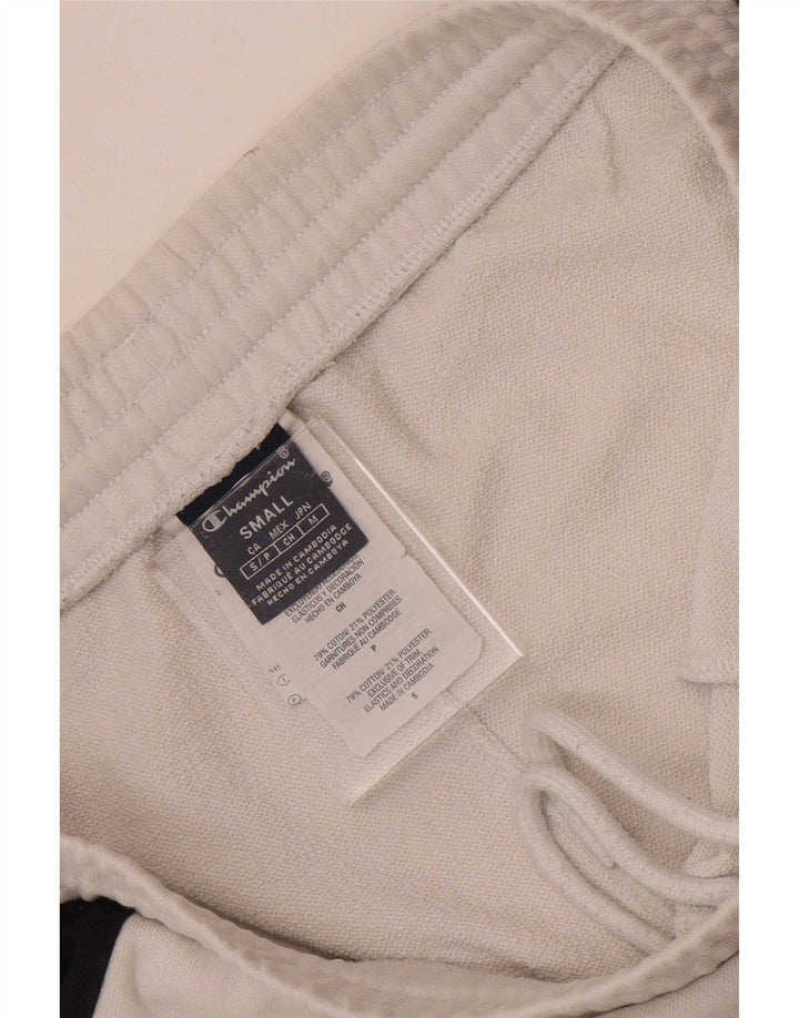 Champion Shorts deportivos para hombre de algodón color block blanco pequeño