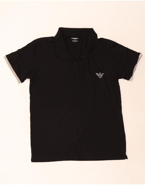 Emporio Armani Polo para hombre IT 54 XL Algodón color block negro