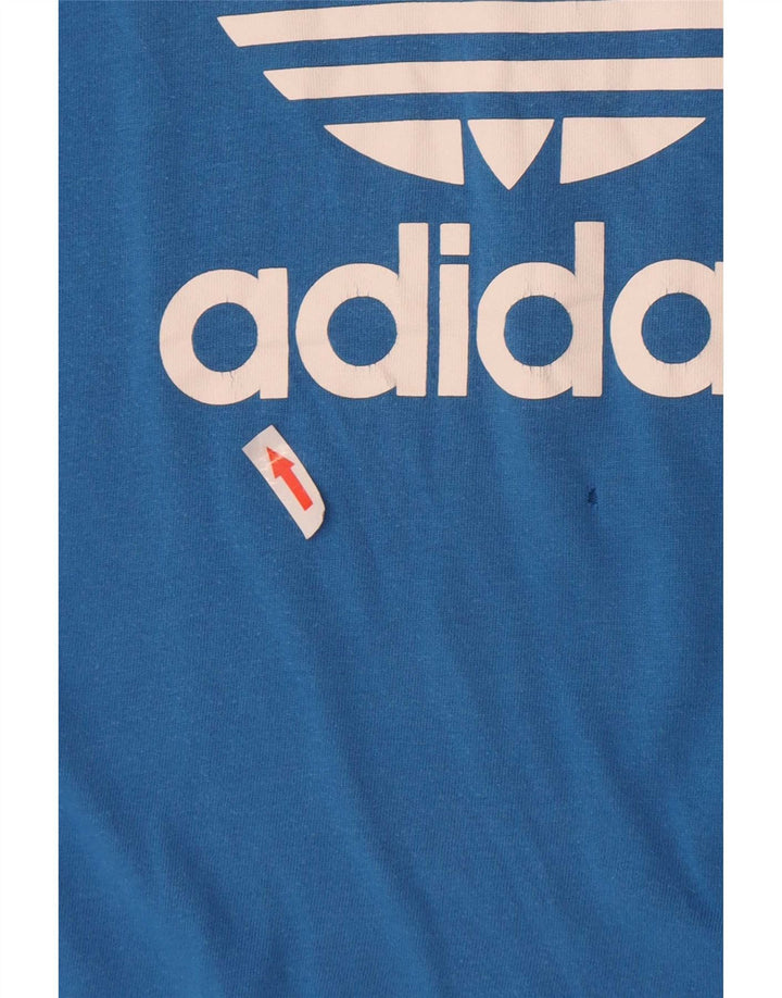 Adidas - Camiseta gráfica para hombre, talla pequeña, algodón azul