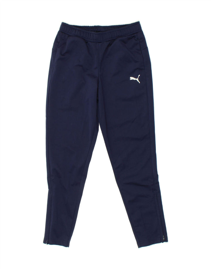 PUMA Boys Tracksuit Trousers 9-10 Years Navy Blue Polyester Vintage Puma and Second-Hand Puma from Messina Hembry 