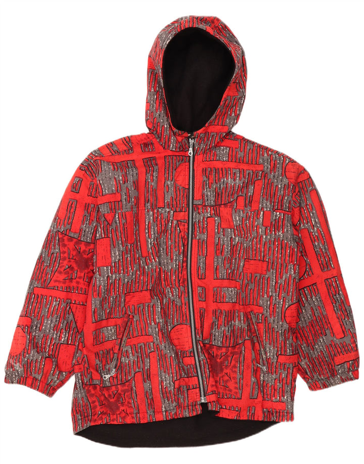 Chaqueta cortavientos con capucha vintage para niños 15-16 años Poliamida geométrica roja