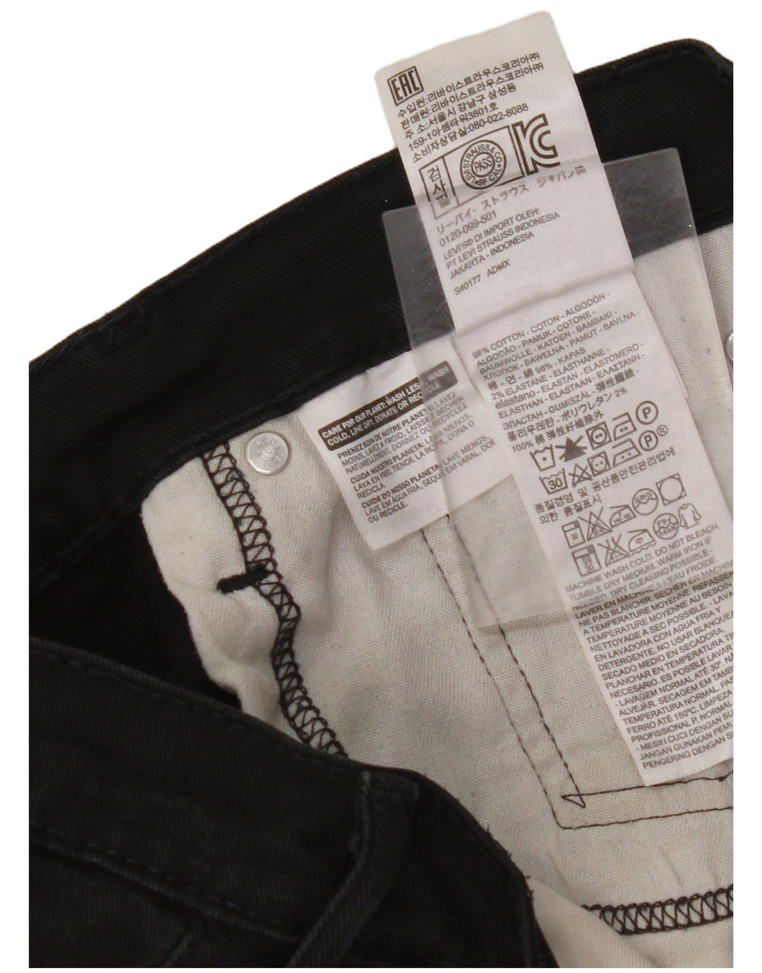 LEVI'S Vaqueros Slim 511 para Mujer W32 L32 Algodón Negro