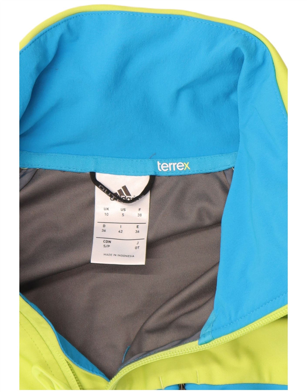 Adidas Mujer Terrex Chándal Top Chaqueta Reino Unido 10 Pequeño Verde Colorblock
