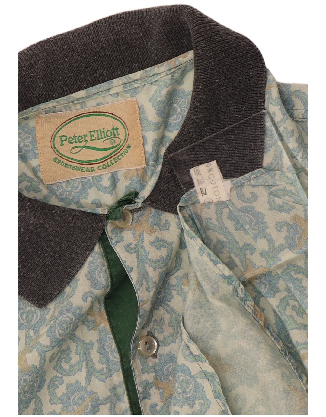 Peter Elliot Camisa tipo jersey de manga corta para hombre Algodón floral azul medio