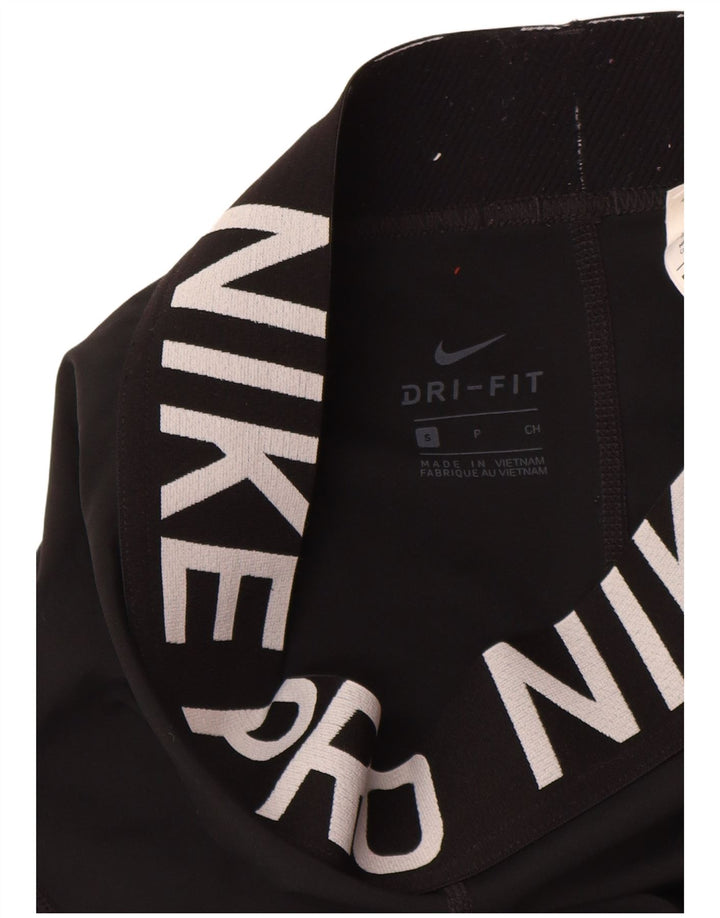 NIKE Pantalones cortos deportivos Dri Fit Graphic para mujer UK 8 Small Poliéster negro