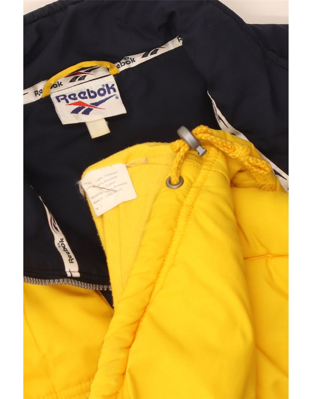 Reebok Chaleco acolchado para hombre UK 40 Large Amarillo Colorblock Poliéster