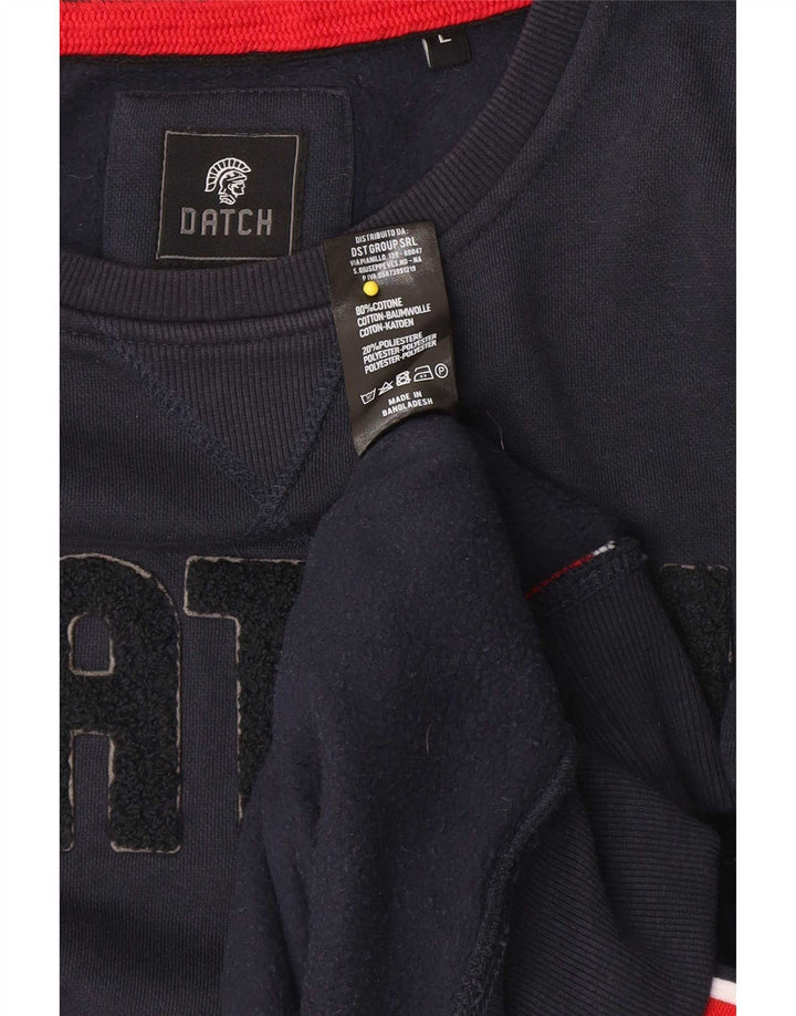 Datch Hombre Sudadera Gráfica Jersey Grande Azul Marino Algodón