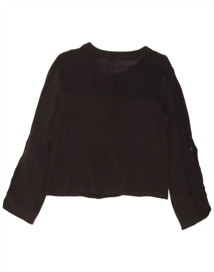 CALVIN KLEIN Blusa camisera para mujer UK 42 Mediana Poliéster negro