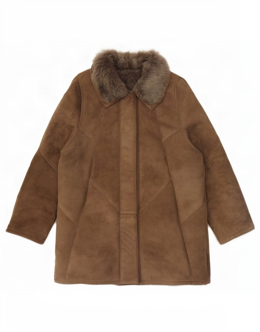 Chaqueta vintage de piel de oveja para mujer EU 46 XL Marrón