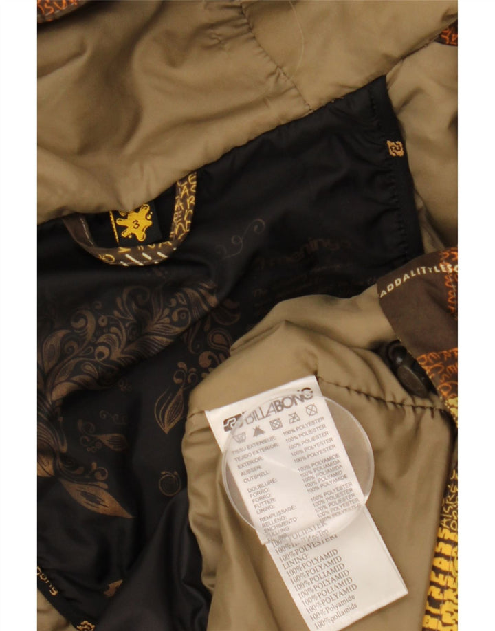 Billabong Chaqueta cortavientos con capucha para mujer Talla 3 Small Brown Check
