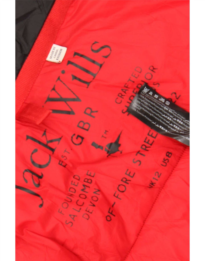 Jack Wills Chaqueta acolchada con capucha para mujer UK 42 Mediana Poliamida negra