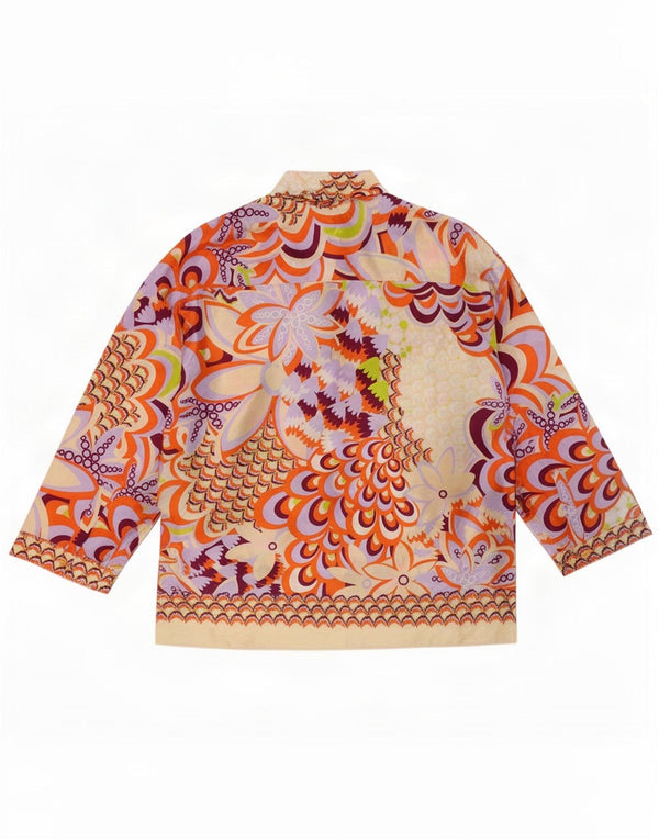 Zara Blusa tipo camisa larga extragrande para mujer UK 6 XS Multicolor Floral