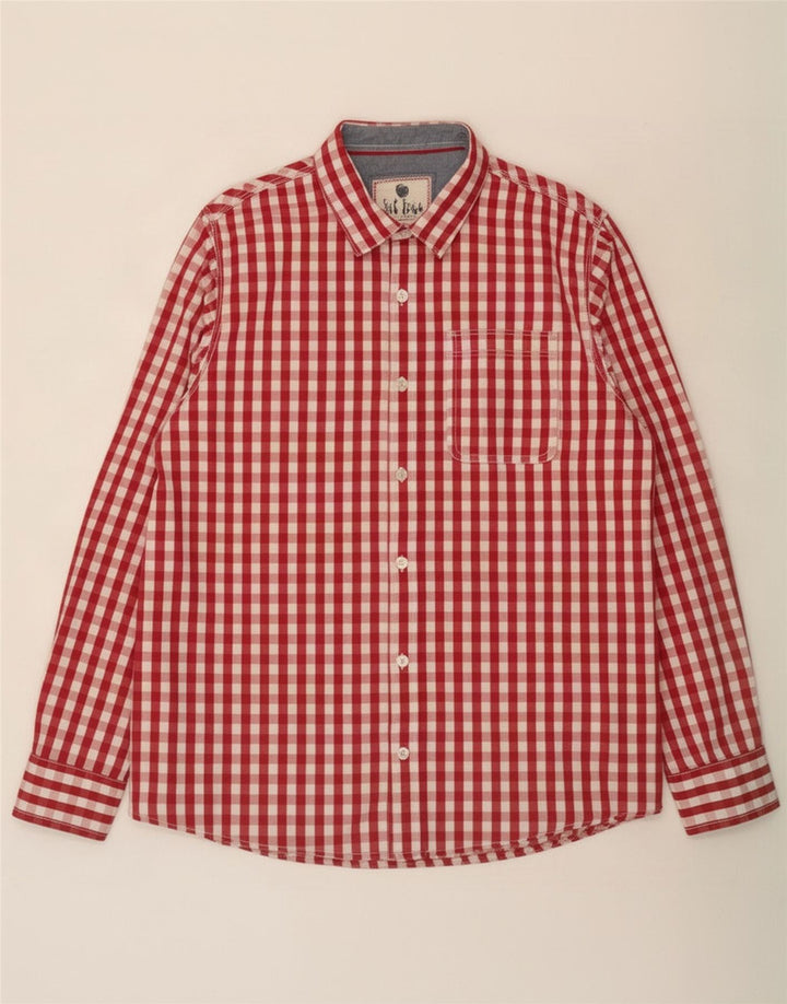 Camisa de hombre Fat Face XL Algodón a cuadros rojo