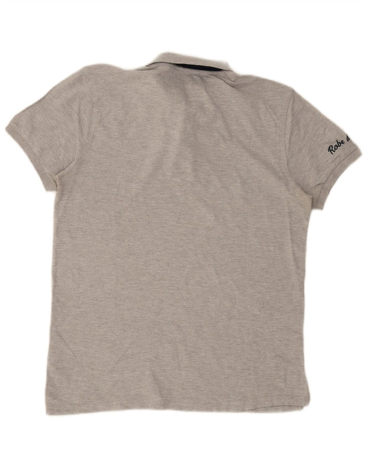 Kappa Polo para hombre de algodón con bloques de color gris grande