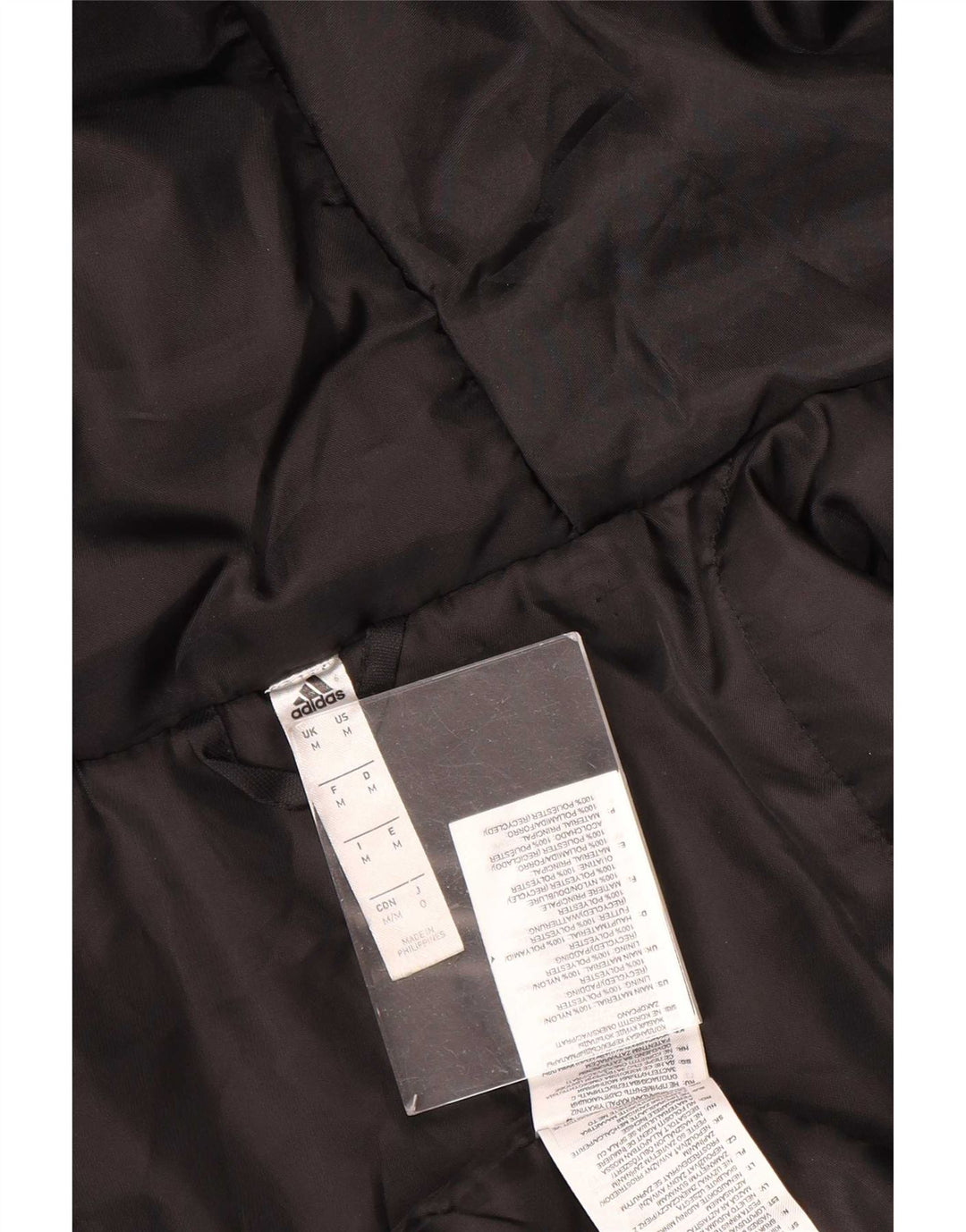 Adidas Abrigo acolchado con capucha para hombre UK 38 Mediano Negro Poliéster