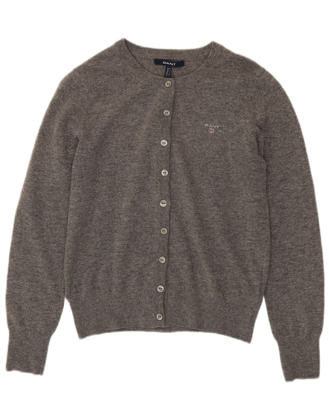 GANT Suéter tipo cárdigan para mujer UK 10 Small Grey Wool