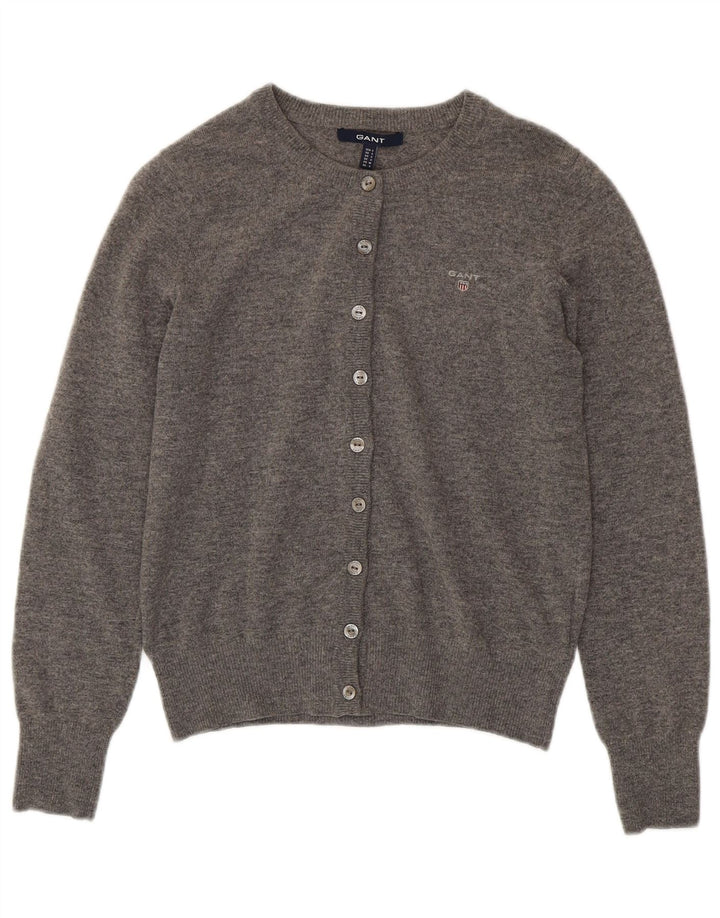 GANT Suéter tipo cárdigan para mujer UK 10 Small Grey Wool