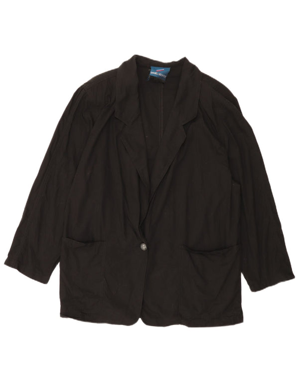 Daniel Hechter Chaqueta tipo blazer con 1 botón para mujer IT 48 XL Algodón negro