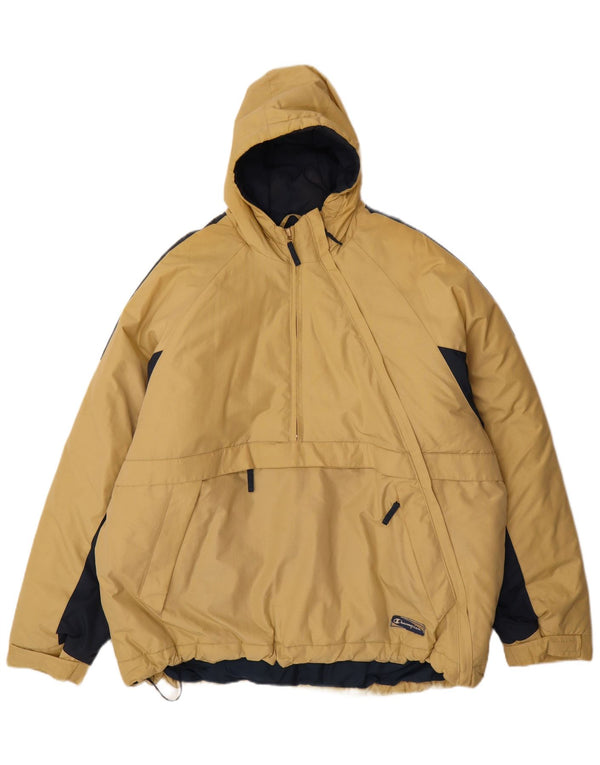 Champion Chaqueta acolchada con capucha para hombre UK 42 XL Beige Colorblock