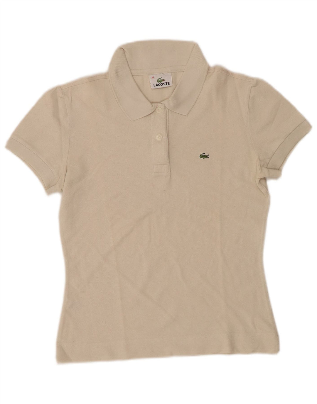 LACOSTE Polo de mujer talla 38 mediano algodón blanco