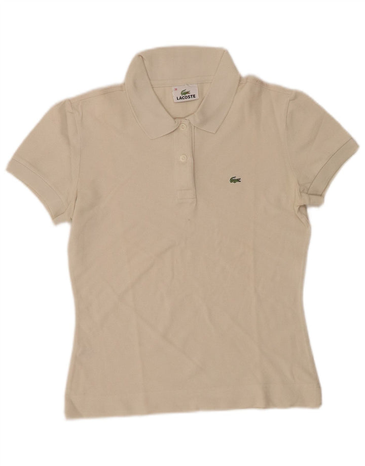 LACOSTE Polo de mujer talla 38 mediano algodón blanco