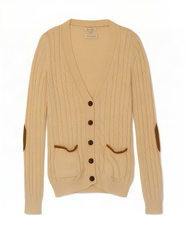 Massimo Dutti Cárdigan Mujer UK 44 Grande Lana Beige