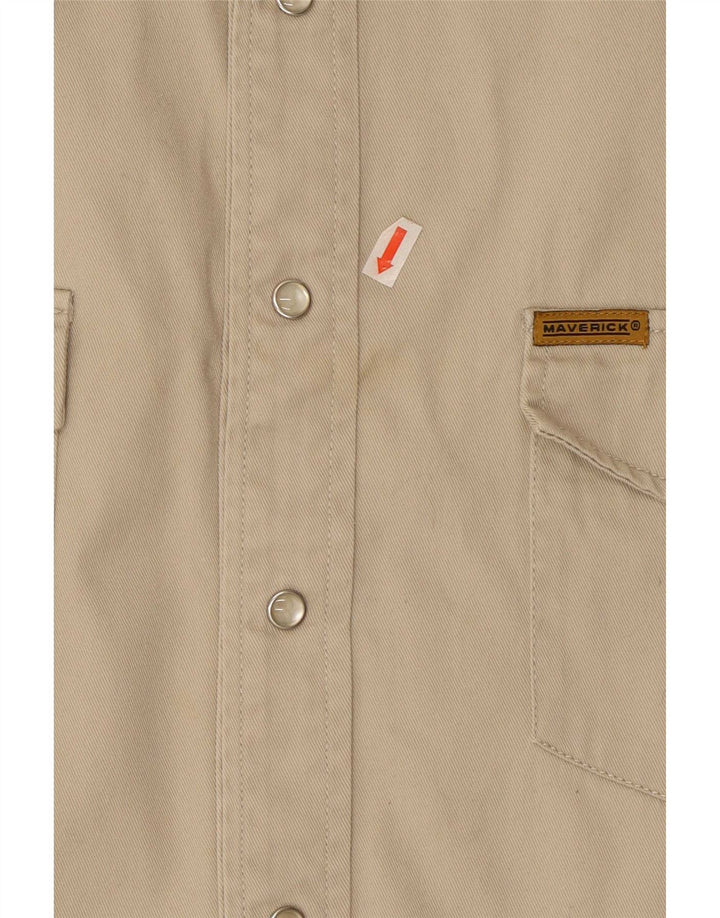 MAVERICK Camisa occidental para hombre Algodón beige grande