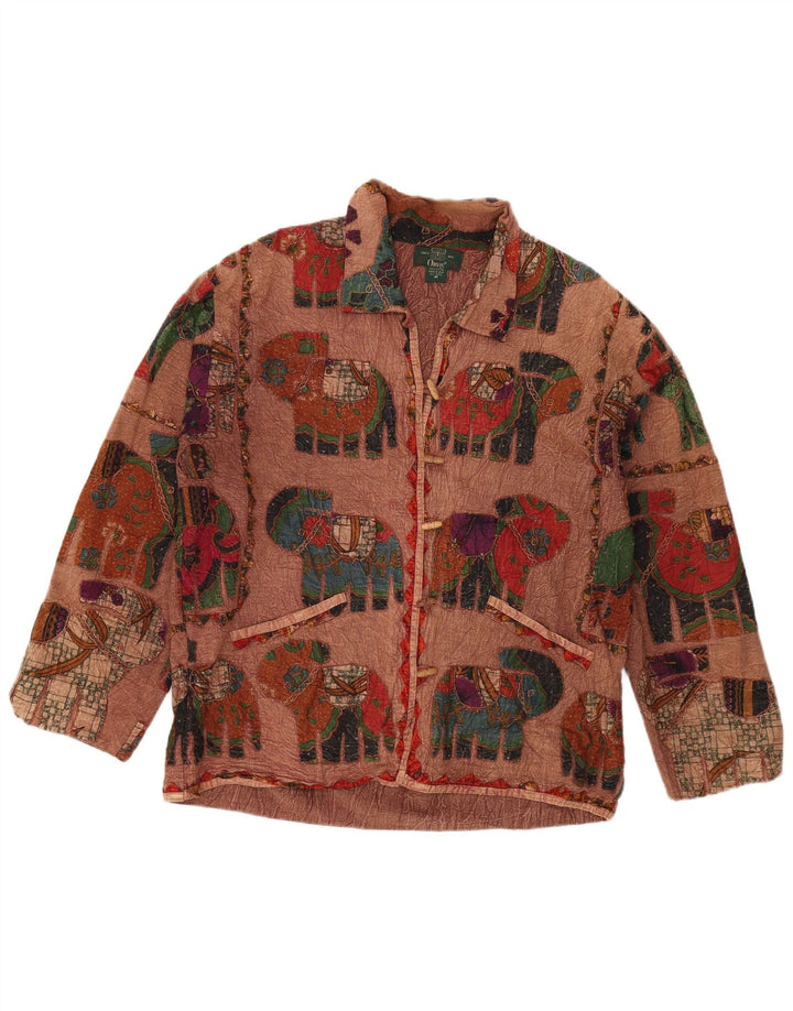 ORVIS Chaqueta de lona extragrande para mujer Reino Unido 14 Marrón medio Estampado animal