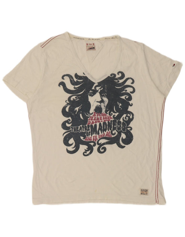 Tommy Hilfiger Camiseta gráfica para mujer Top UK 46 Large White