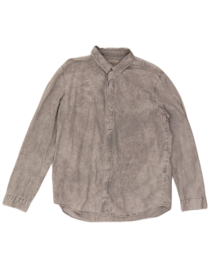 Calvin Klein Jeans Camisa Vaquera Hombre XL Algodón Gris
