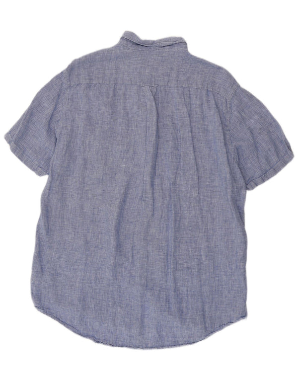 GANT Camisa Regular Fit De Manga Corta Para Hombre Talla 45/46 2XL Pata De Gallo Azul