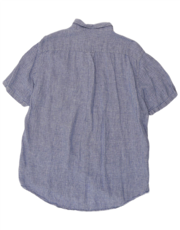 GANT Camisa Regular Fit De Manga Corta Para Hombre Talla 45/46 2XL Pata De Gallo Azul