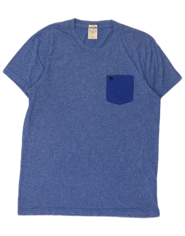 Abercrombie & Fitch Camiseta ajustada para hombre Top pequeño de algodón moteado azul