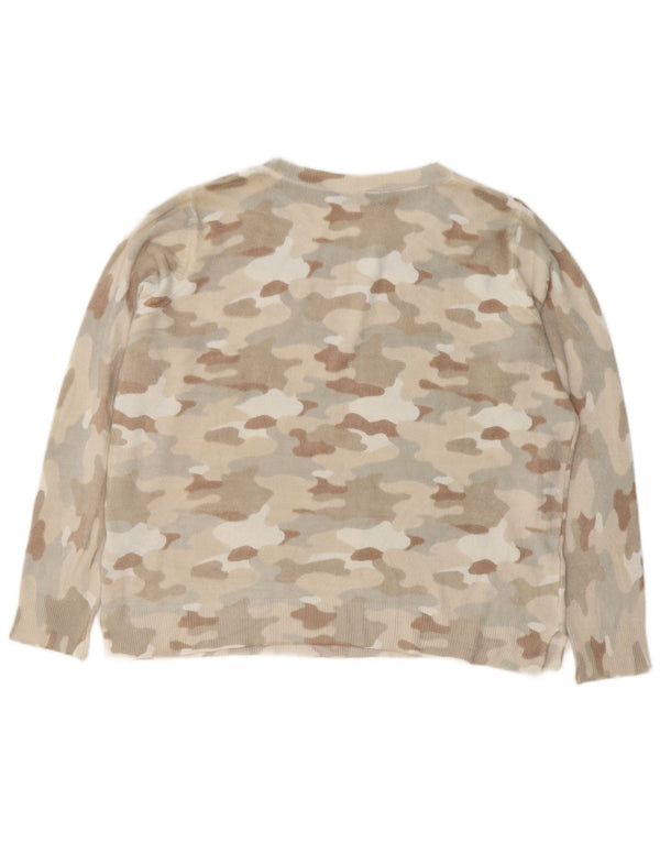 Marks & Spencer Jersey con Cuello Barco para Mujer UK 40 XL Camuflaje Gris