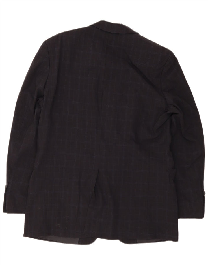 Hugo Boss Chaqueta tipo blazer de 3 botones para hombre UK 38 Medium Navy Blue Check