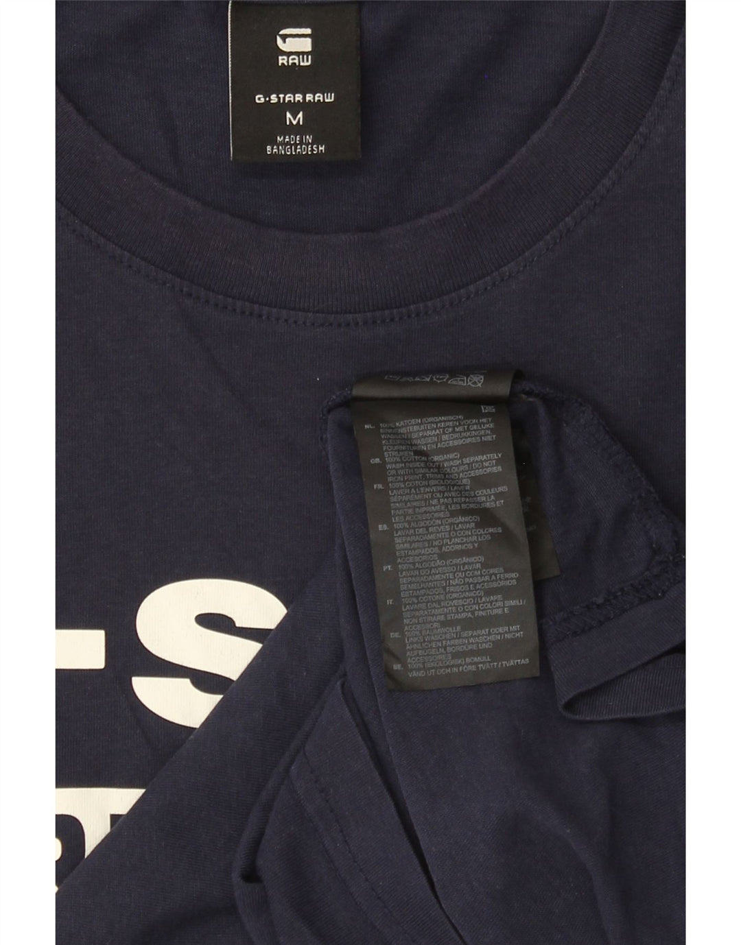 G-Star Hombre Camiseta Gráfica Top Medium Azul Marino Algodón