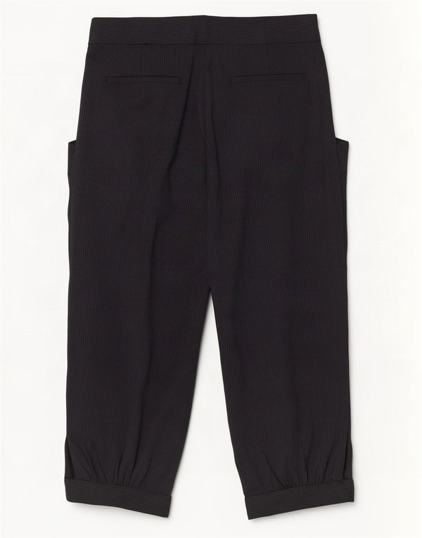 Zara Mujer Pantalones Capri Pegged Pequeños W26 L18 Rayas Negras