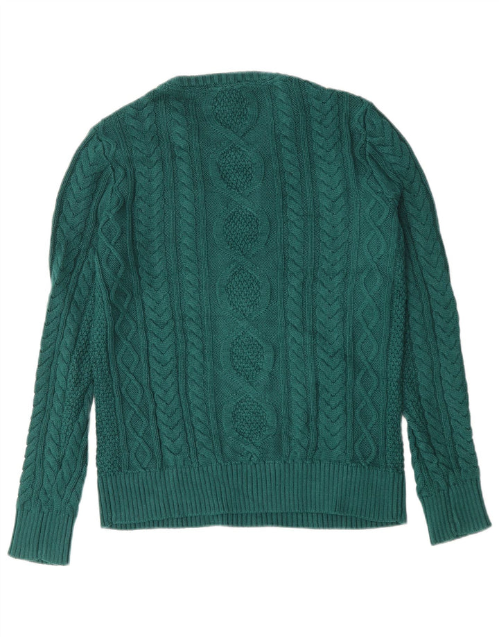 L.L.BEAN Jersey con cuello barco para hombre de algodón verde medio